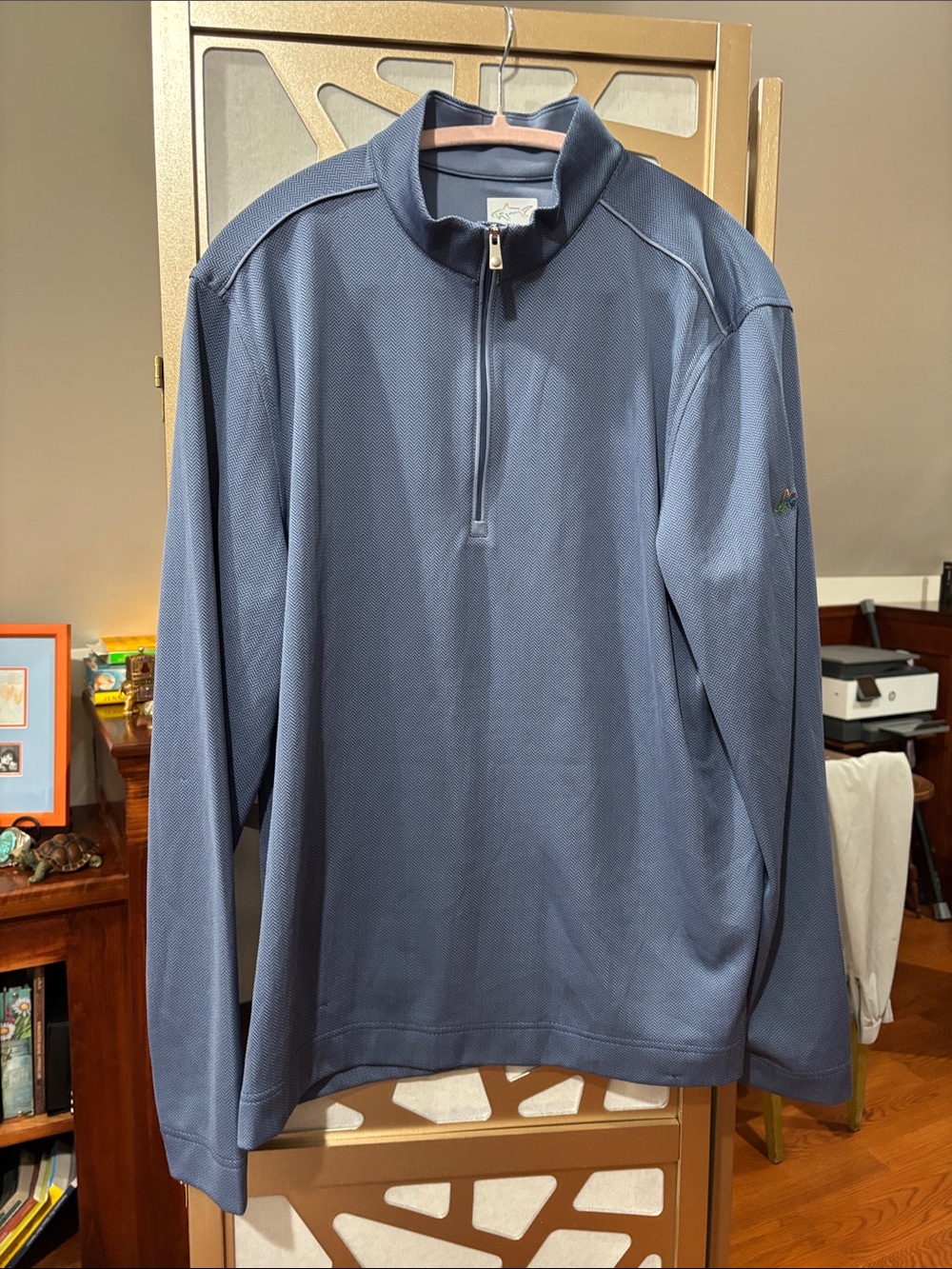 Greg Norman Collection Men's Blue Quarter-Zip Polo
